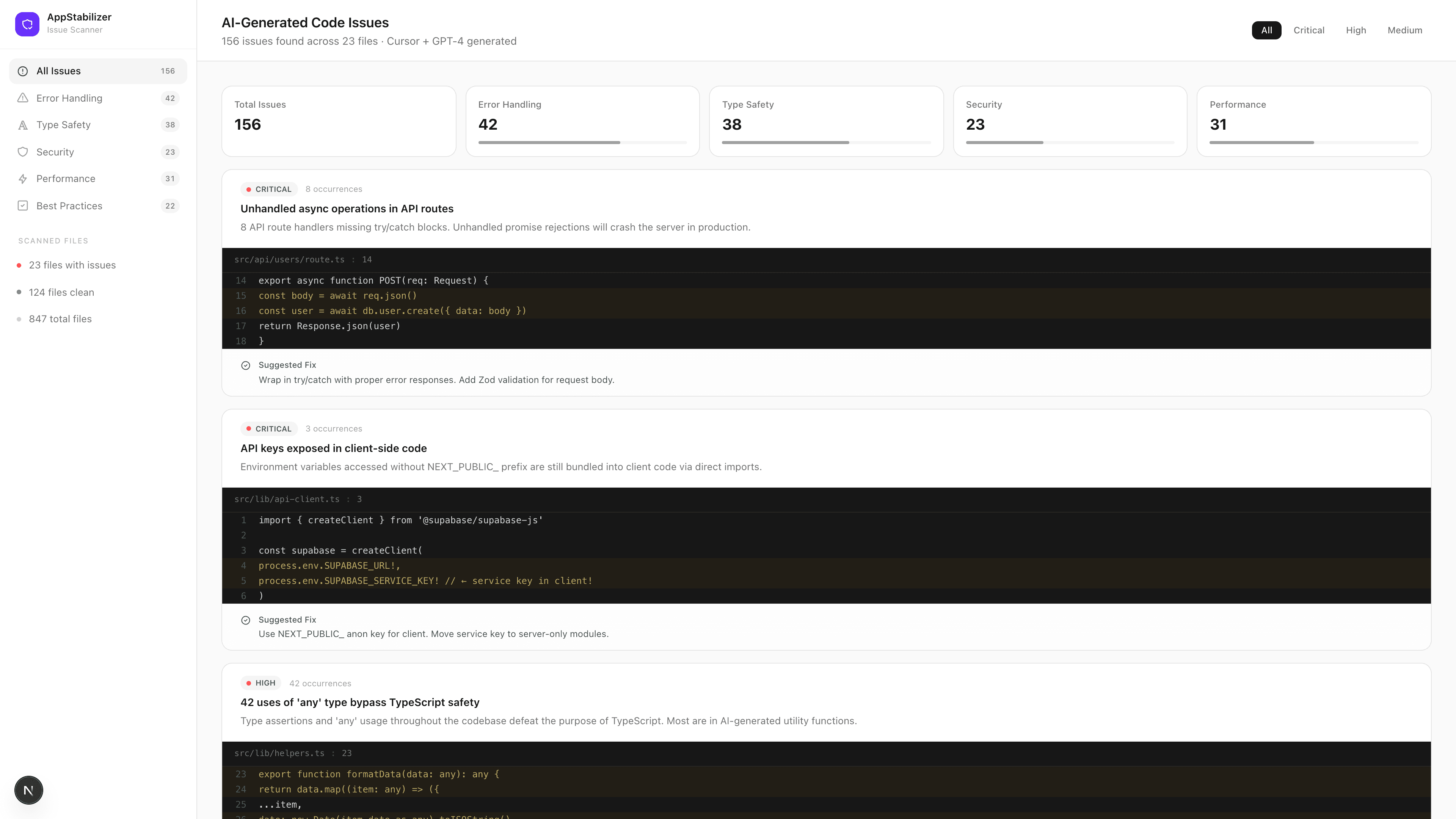 AppStabilizer code rescue before and after